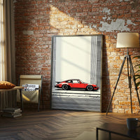 Red Porsche 911 Pop Art Wall Poster – Traditional Porsche Wall Décor, Luxury Automotive Decor