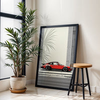 Red Porsche 911 Pop Art Wall Poster – Traditional Porsche Wall Décor, Luxury Automotive Decor