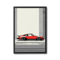 Red Porsche 911 Pop Art Wall Poster – Traditional Porsche Wall Décor, Luxury Automotive Decor