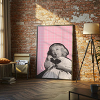 Retro Child on Phone Retro Wall Poster Wall Poster