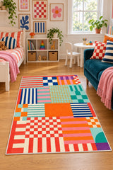 Retro Pattern Modern Area Rug in a nursery