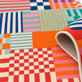 Retro Pattern Modern Area Rug – texture close-up