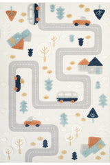 Retro Shag Kids Area Rug – Light Gray
