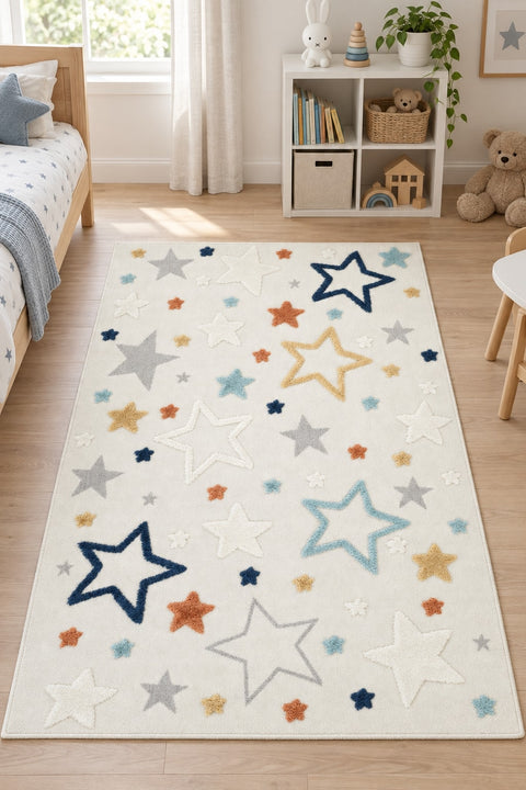 Retro Shag Kids Area Rug – Multicolor in a nursery