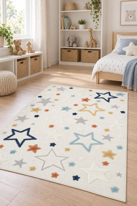 Retro Shag Kids Area Rug – Multicolor in a nursery