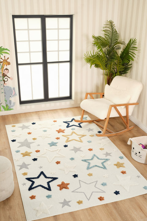 Retro Shag Kids Area Rug – Multicolor in a nursery