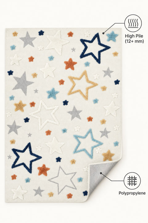 Retro Shag Kids Area Rug – Multicolor – features
