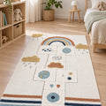 Retro Shag Kids Area Rug – Yellow in a nursery