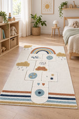 Retro Shag Kids Area Rug – Yellow in a nursery
