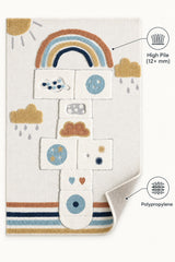 Retro Shag Kids Area Rug – Yellow – features