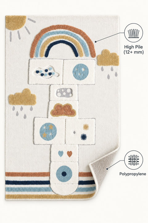 Retro Shag Kids Area Rug – Yellow – features