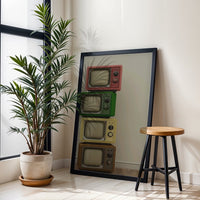 Retro Television Stack Home Art Retro TV Print
