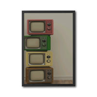 Retro Television Stack Home Art Retro TV Print