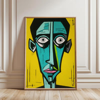 Ricky Mij Non-Figurative Face Pop Art Print, Minimal Colorful Wall Print
