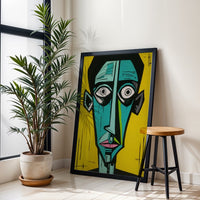 Ricky Mij Non-Figurative Face Pop Art Print, Minimal Colorful Wall Print