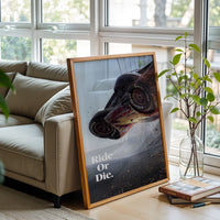 Ride Or Die Quote Wall Décor Poster – Cinematic Race Car Print