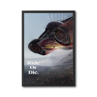 Ride Or Die Quote Wall Décor Poster – Cinematic Race Car Print