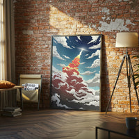 Rocket Launch Aesthetic Wall Poster – Minimal Space Exploration Wall Décor