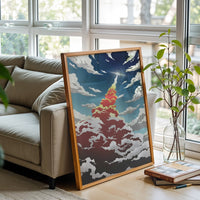 Rocket Launch Aesthetic Wall Poster – Minimal Space Exploration Wall Décor