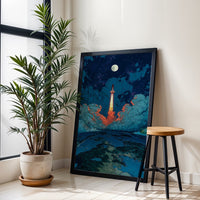 Rocket Launch Aesthetic Wall Print Poster – Sleek Space Exploration Print