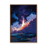 Rocket Launch Modern Wall Art – Colorful Galaxy Space Print