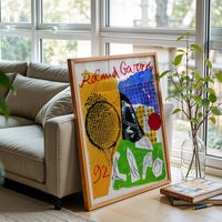 Roland Garros 1992 French Open Print by Jan Voss, Minimal French Art Lithograph, Contemporary Tennis Wall Poster