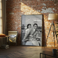 Roman Holiday 1953 Nostalgic Movie Décor Poster Wall Poster – Audrey Hepburn & Gregory Peck Iconic Print