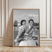 Roman Holiday 1953 Nostalgic Movie Décor Poster Wall Poster – Audrey Hepburn & Gregory Peck Iconic Print