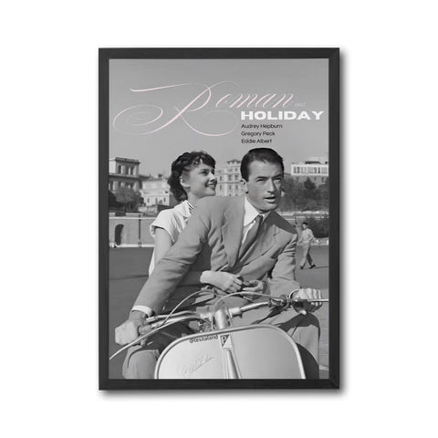 Roman Holiday 1953 Nostalgic Movie Décor Poster Wall Poster – Audrey Hepburn & Gregory Peck Iconic Print