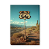 Route 66 Desert Vintage Wall Art – Weathered Highway Sign Print