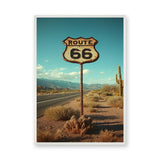 Route 66 Desert Vintage Wall Art – Weathered Highway Sign Print