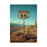 Route 66 Desert Vintage Wall Art – Weathered Highway Sign Print