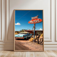 Route Motel Heritage Car Print – Retro Americana Wall Print