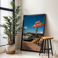 Route Motel Heritage Car Print – Retro Americana Wall Print