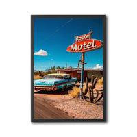Route Motel Heritage Car Print – Retro Americana Wall Print