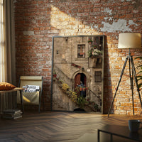Rustic Italian Staircase Home Wall Print – Aesthetic Mediterranean Décor Poster for Home Décor