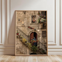 Rustic Italian Staircase Home Wall Print – Aesthetic Mediterranean Décor Poster for Home Décor