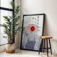 Saijiki no Aru Kurashi Japanese Quote Wall Print – Aesthetic Japanese Landscape Poster Print
