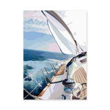 Sailboat Ocean Deck Coastal Wall Art – White Sails Over Blue Waves