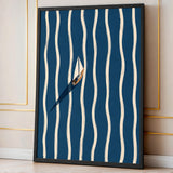 Sailboat on Blue Water Coastal Wall Art – Aerial Waves Print