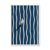 Sailboat on Blue Water Coastal Wall Art – Aerial Waves Print