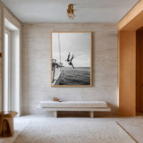Sailboat Photography Coastal Wall Art – Black and White Ocean Jump