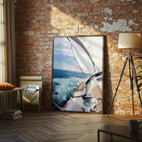 Sailing Boat on Ocean Aesthetic Print – Nautical Wall Print for Home Decor
