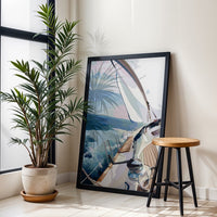Sailing Boat on Ocean Aesthetic Print – Nautical Wall Print for Home Decor