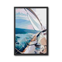 Sailing Boat on Ocean Aesthetic Print – Nautical Wall Print for Home Decor
