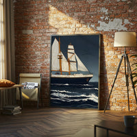 Sailing Ship Aesthetic Print, Nautical Wall Print, Ocean Voyage Print