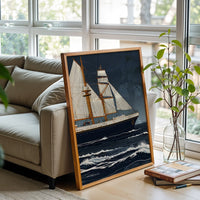 Sailing Ship Aesthetic Print, Nautical Wall Print, Ocean Voyage Print
