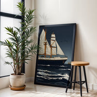 Sailing Ship Aesthetic Print, Nautical Wall Print, Ocean Voyage Print