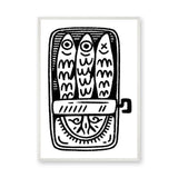 Sardine Tin Line Art Wall Art – Black-and-White Open Can Illustration