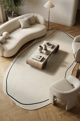 Scandinavian Modern Kitchen Rug in a living room